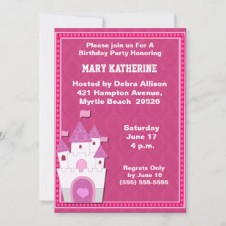 Princess Castle Birthday Einladung