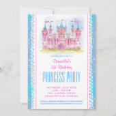 Princess Castle Birthday Einladung Blue (Vorderseite)