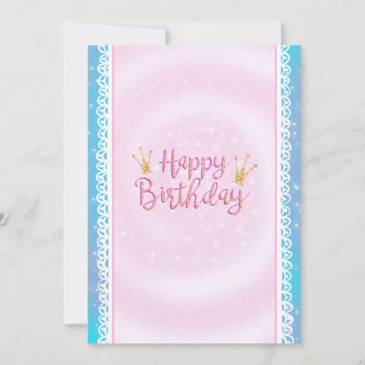 Princess Castle Birthday Einladung Blue (Rückseite)