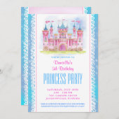 Princess Castle Birthday Einladung Blue (Vorne/Hinten)
