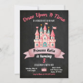 Princess Castle Birthday Einladung Pink Girly (Vorderseite)