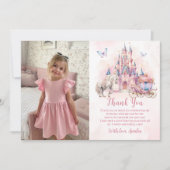 Princess Castle Birthday Foto Dankeschön Card Dankeskarte (Vorderseite)
