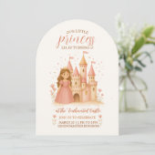 Princess Castle Birthday Invitation  Einladung (Stehend Vorderseite)