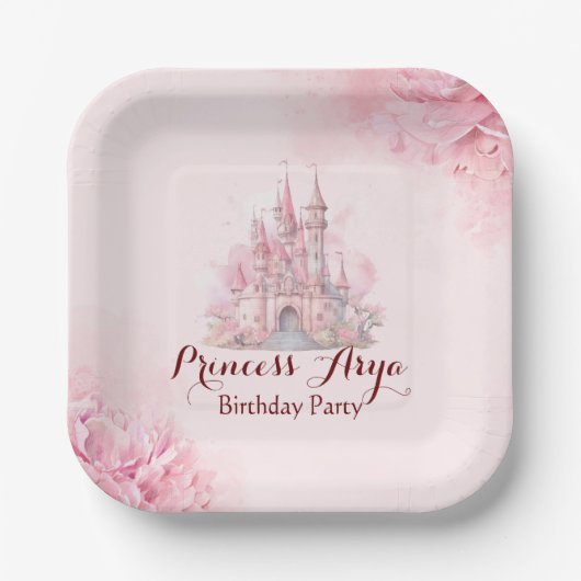 Princess Castle Birthday Paper Plate Pappteller (Vorderseite)