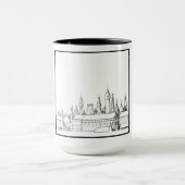 Princess Castle Black and White #2 Ringer 15oz Tasse (Zentrum)