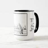Princess Castle Black and White #2 Ringer 15oz Tasse (VorderseiteRechts)