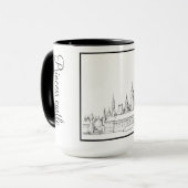 Princess Castle Black and White #2 Ringer 15oz Tasse (Vorderseite Links)