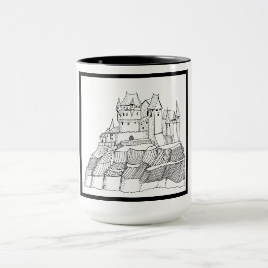 Princess Castle Black and White Ringer 15oz Tasse (Zentrum)