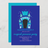 PRINCESS CASTLE BOUNCE HAUS Geburtstagsparty Einladung (Vorne/Hinten)