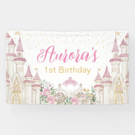 Princess Castle Carriage Birthday Banner Poster