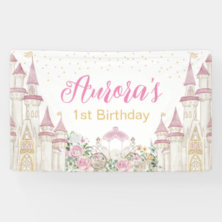 Princess Castle Carriage Birthday Banner Poster