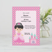 Princess & Castle Einladung (Stehend Vorderseite)