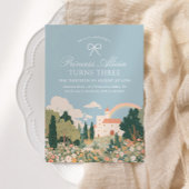 Princess Castle Floral Messe Geburtstag Einladung