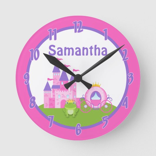 Princess Castle Frog Prince Personalisierte Uhr (Vorderseite)