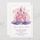 Princess Castle Geburtstagsparty Einladung (Vorne/Hinten)