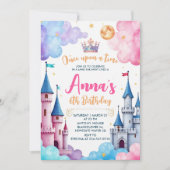 Princess Castle Geburtstagsparty Einladung (Vorderseite)