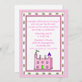 Princess Castle Geburtstagsparty Einladung (Vorne/Hinten)