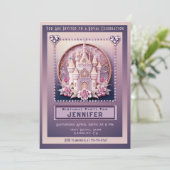 Princess Castle Geburtstagsparty Einladung (Stehend Vorderseite)