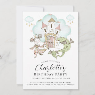 Princess Castle Girl's Birthday Party Einladung