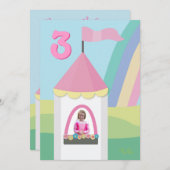 Princess Castle Girly Birthday Party Foto Einladun Einladung (Vorne/Hinten)