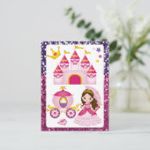Princess Castle Gold Crown Pink Lila Sequenz Postkarte (Stehend Vorderseite)