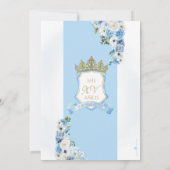 Princess Castle Light Blue Aschenputtel Quinceaner Einladung (Rückseite)
