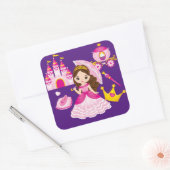 Princess Castle Little Girls Queen Royalty Quadratischer Aufkleber (Umschlag)