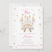 Princess Castle Magical Girl 3rd Third Birthday Einladung (Vorderseite)