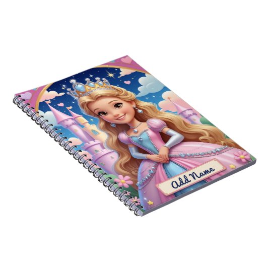 Princess Castle Notebook - Editierbarer Name Notizblock (Rechte Seite)
