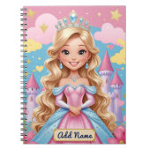 Princess Castle Notebook - Editierbarer Name Notizblock (Vorderseite)
