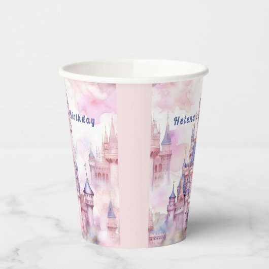 Princess Castle Pink Lila Pappbecher (Links)