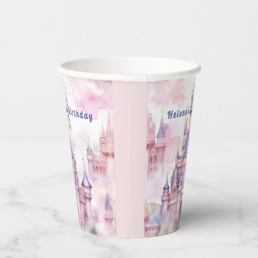 Princess Castle Pink Lila Pappbecher (Rechts)