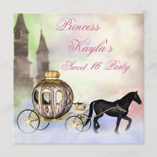 Princess Castle Royal Carriage Princess Sweet 16 Einladung