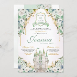 Princess Castle Royal Mint Green Quinceanera Einladung