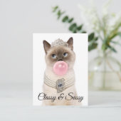 Princess Cat Blowblase Kaugummi Einladungspostkarte (Stehend Vorderseite)