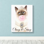 Princess Cat Blowblase Kaugummi Leinwanddruck (Insitu (Holzboden))