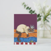 Princess Cat und Pea Art Postcard Postkarte (Stehend Vorderseite)