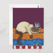 Princess Cat und Pea Art Postcard Postkarte (Vorne/Hinten)