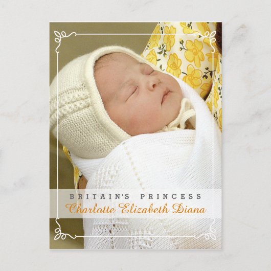 Princess Charlotte Elizabeth Diana - William Kate Postkarte (Vorderseite)