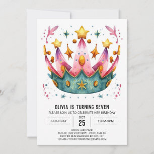 Princess Chic Birthday Crown Einladung
