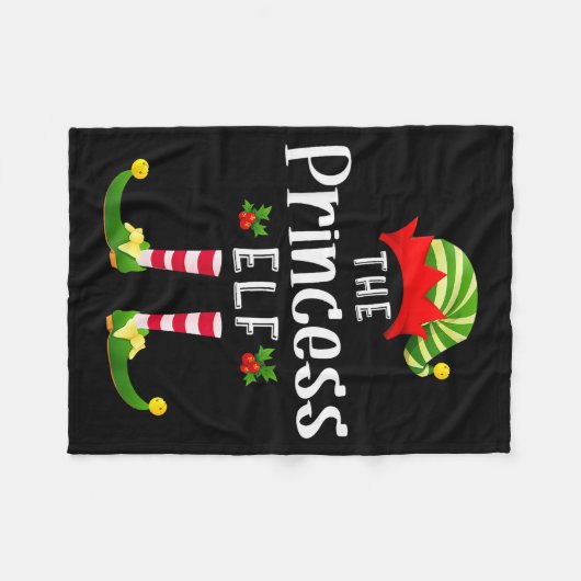 Princess Christmas Elf Matching Pajama X-mas Party Fleecedecke (Vorderseite (Horizontal))