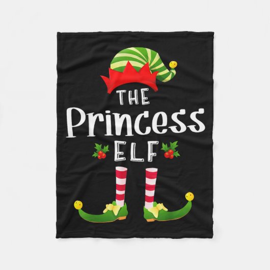 Princess Christmas Elf Matching Pajama X-mas Party Fleecedecke (Vorderseite)