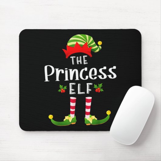 Princess Christmas Elf Matching Pajama X-mas Party Mousepad (Mit Mouse)