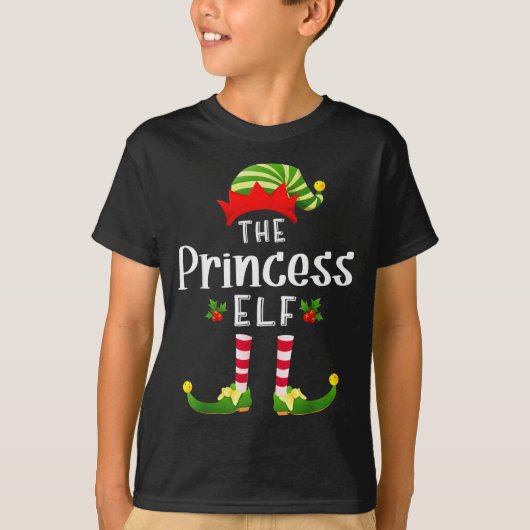 Princess Christmas Elf Matching Pajama X-mas Party T-Shirt (Vorderseite)