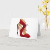 Princess Cinderella Leopard Red Shoes Quote Card Karte (Gelbe Blume)