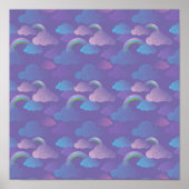 Princess Cloudy Sky Lila Blue Clouds Unicorn Poster (Vorne)
