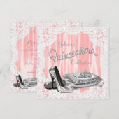 Princess Coral und Gray Quinceanera Einladung (Vorne/Hinten)