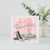 Princess Coral und Gray Quinceanera Einladung (Stehend Vorderseite)