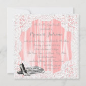 Princess Coral und Gray Quinceanera Einladung (Rückseite)