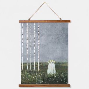 Princess Cottongrass Wandteppich Mit Holzrahmen